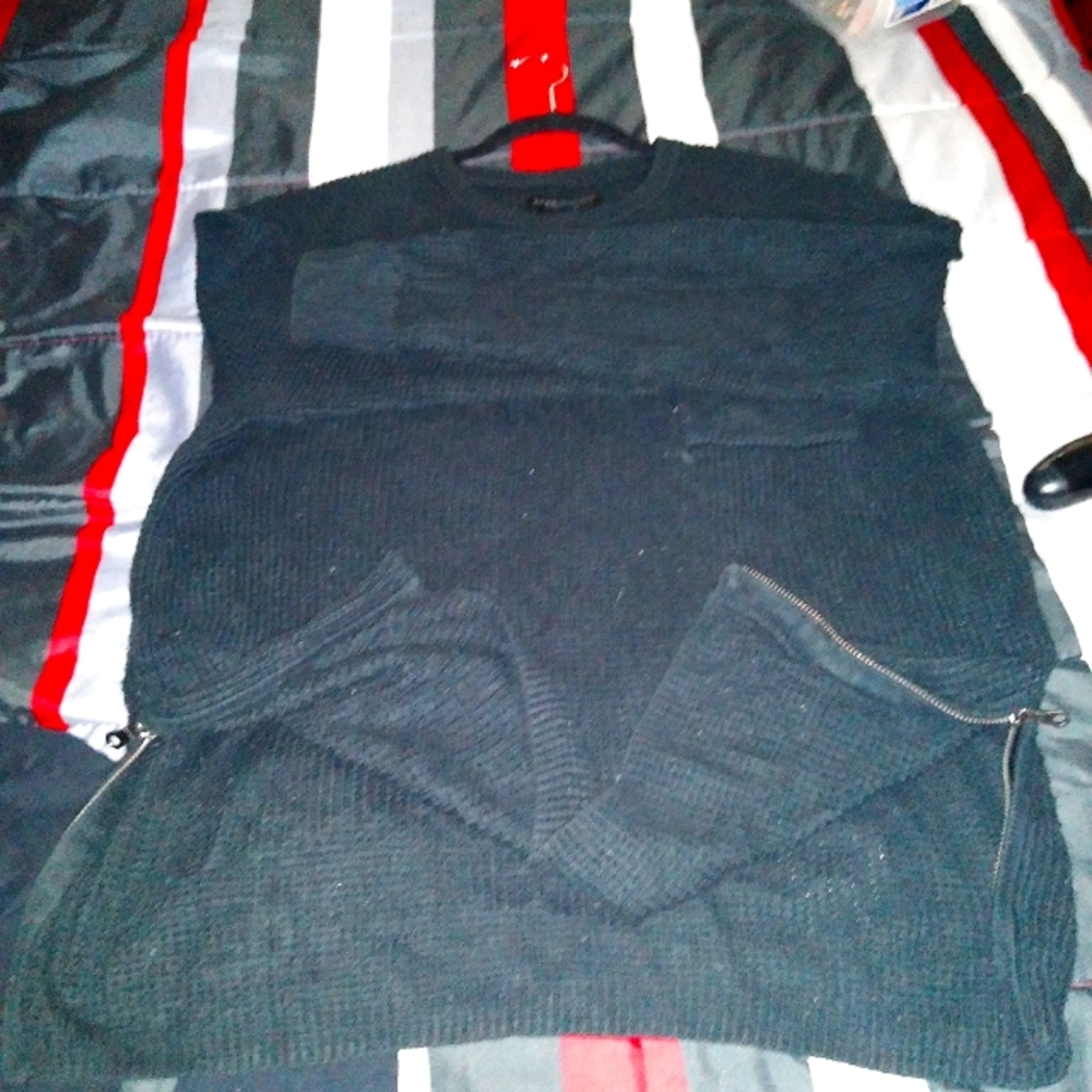Men's Fashion Zipped Hem Sweater